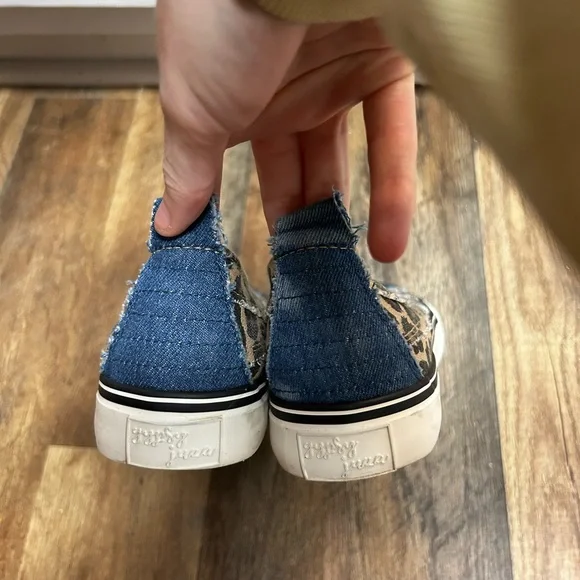 Gypsy Jazz Leopard & Denim slip on sneakers - Picture 2 of 3